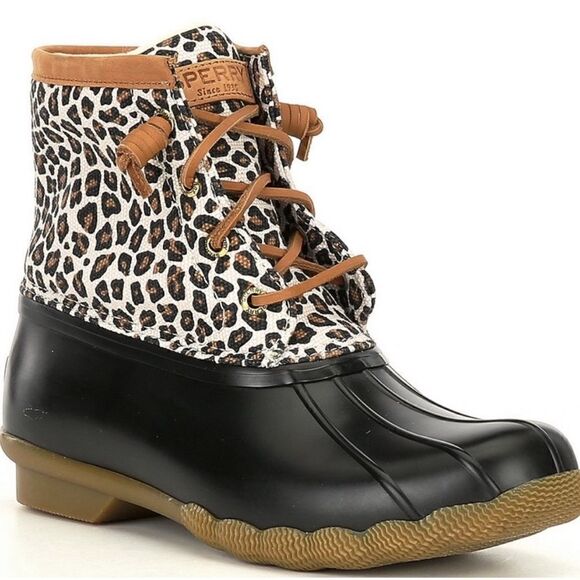 Sperry Saltwater Animal Leopard Print Duck Boot - Picture 1 of 9